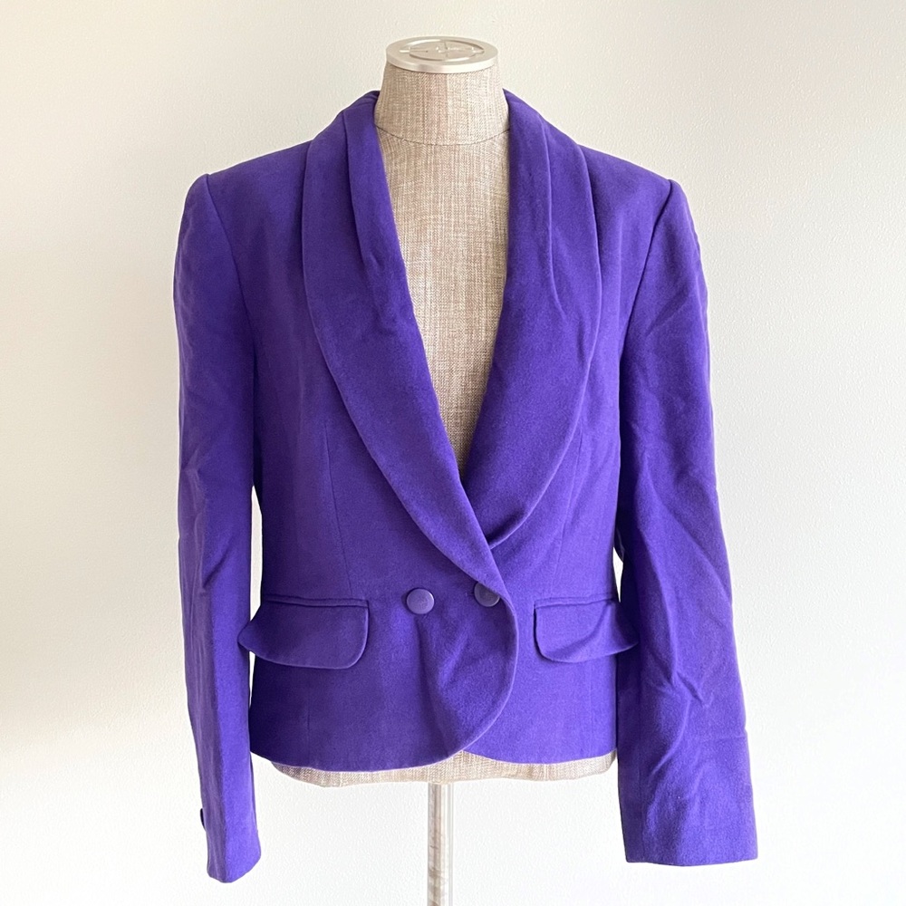 Féraud Angora Purple Blazer Jacket, Super Soft